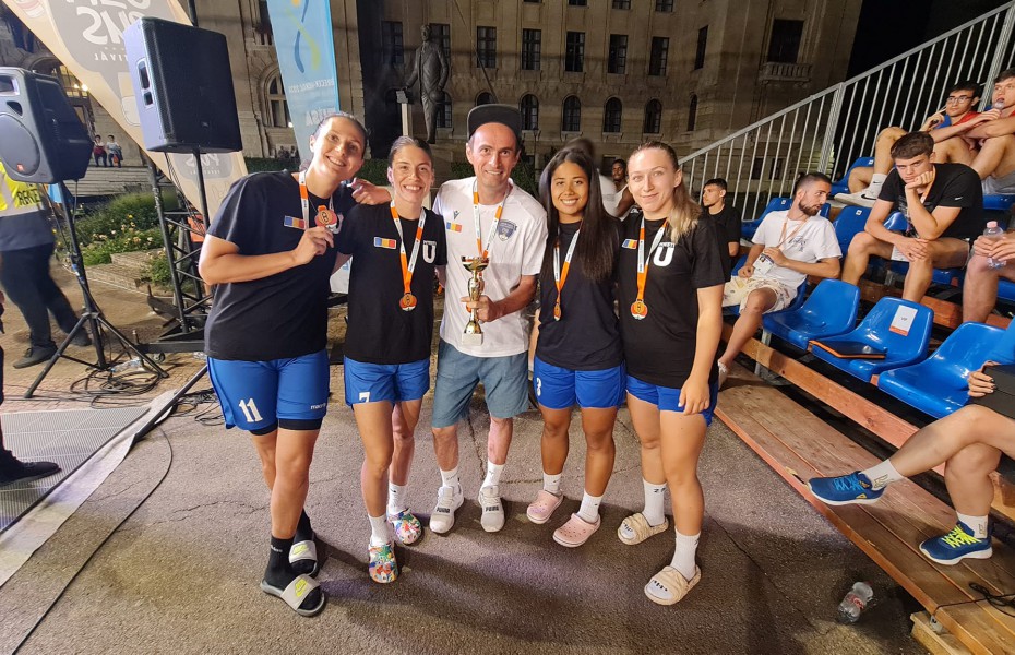 Echipa de baschet feminin 3x3 a Universității din Pitești a obținut argintul la Jocurile Europene Universitare