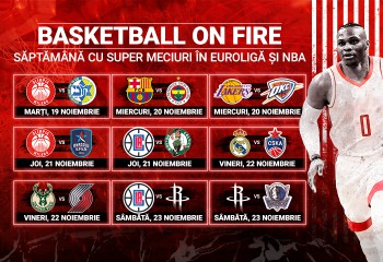 Săptămână cu super meciuri în Euroligă și NBA