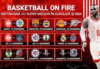 Săptămână cu super meciuri în Euroligă și NBA