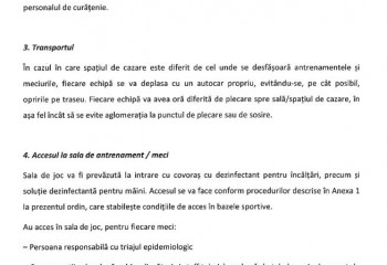 Document oficial. Condițiile pentru organizarea competițiilor în spațiile închise pentru sporturile de echipă